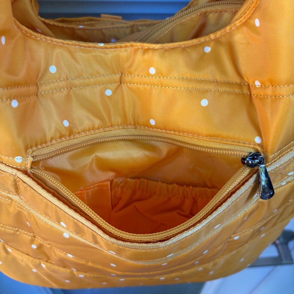 NWT LUG Gondola Slouch Tote Yellow Dot Marigold Travel  Bag Purse - Picture 10 of 15